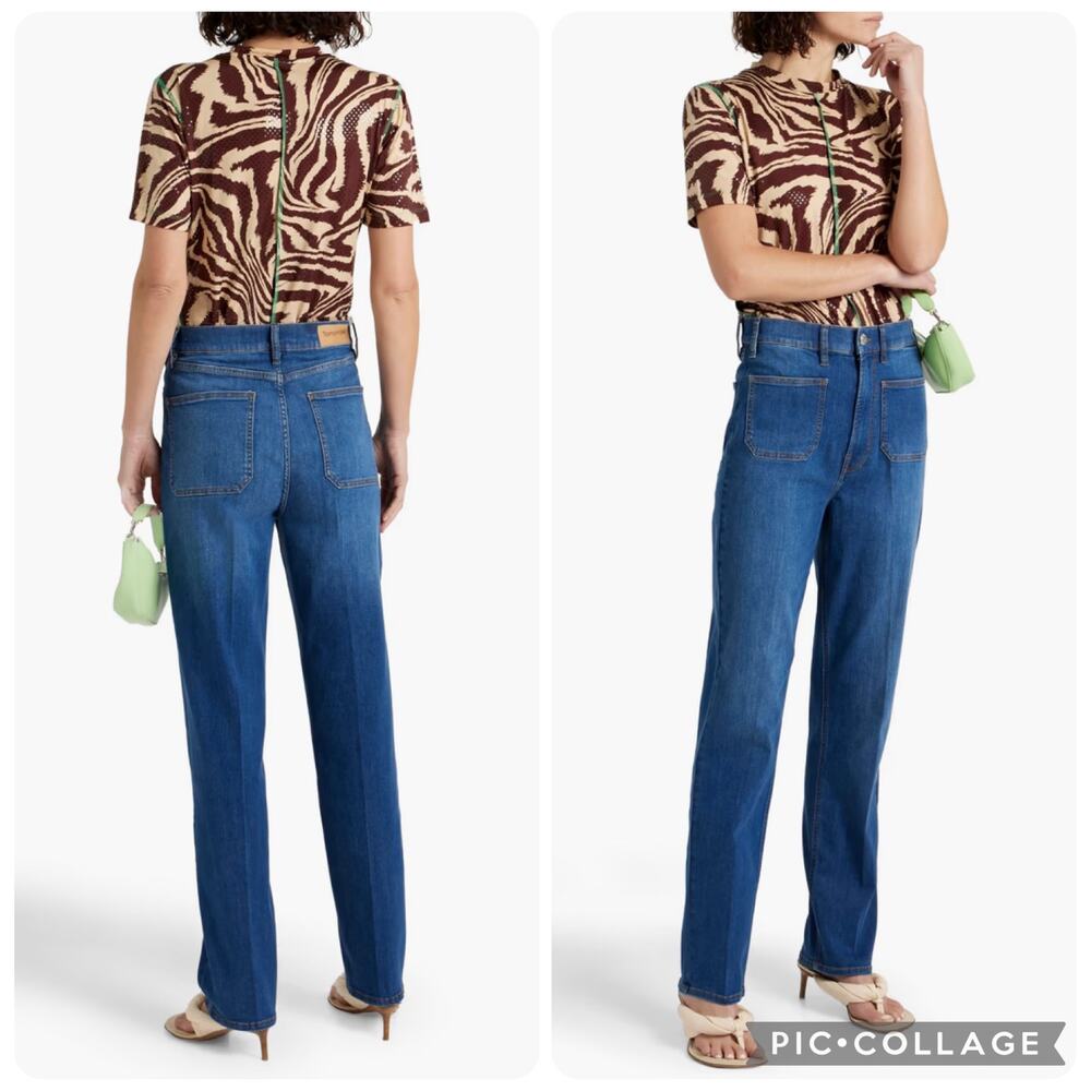 NEW TOMORROW DENIM Ewa High-Rise Cotton Straight-Leg Mom Jeans Size 2 W25 32L